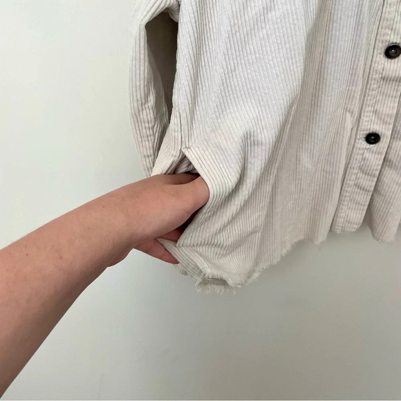 Zara ECRU Corduroy Overshirt Shacket - Picture 4 of 8